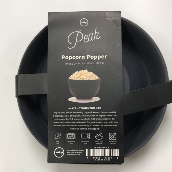 Peak Popcorn popper Collapsible space saving silicone bowl NEW in box - Picture 3 of 4